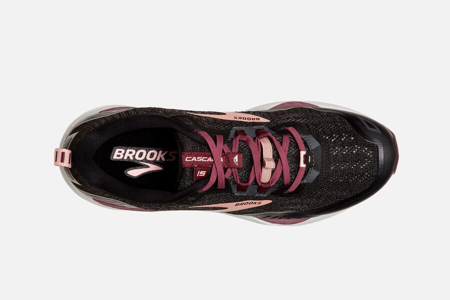 Brooks Cascadia 15 Trail Running Shoes - Womens - Black/Pink - OT0241875